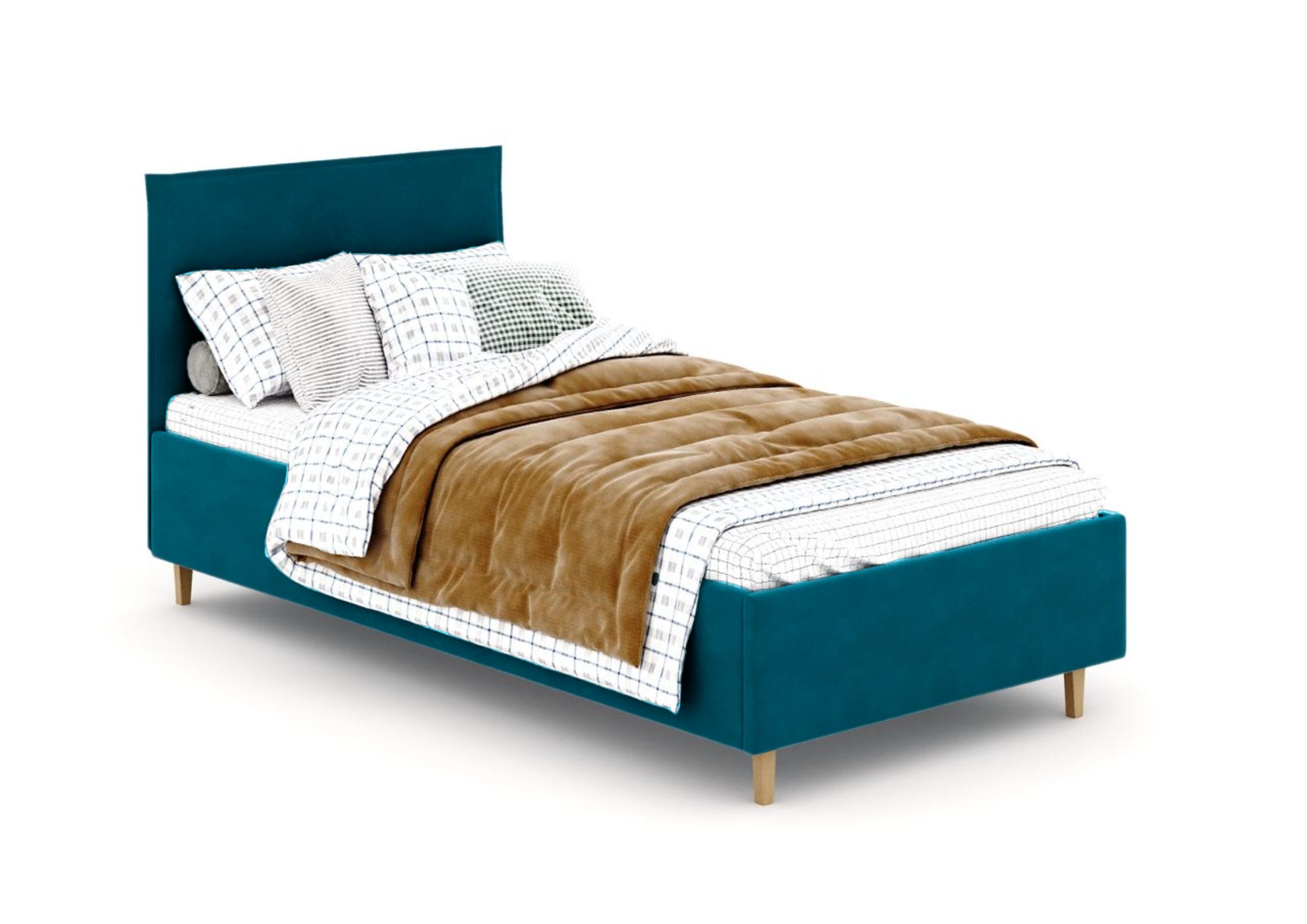 Granatowe łóżko dziecięce 90x200cm